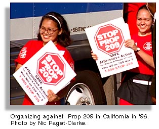 Students against Prop 209 in San Diego. Photo by Nic Paget-Clarke