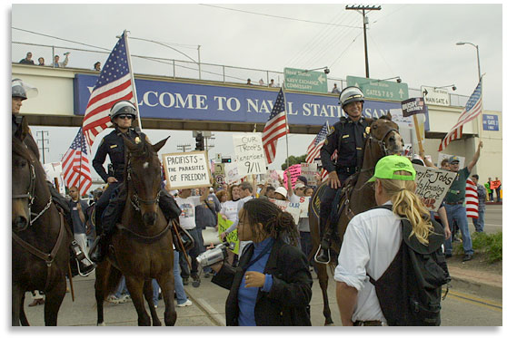 San Diego march against war on Iraq.