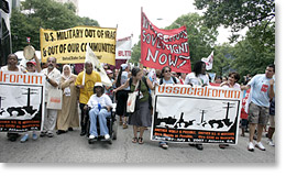 10,000 people, members and supporters of grassroots organizations and movements from all over the United States, marched through downtown Atlanta to open the Forum.