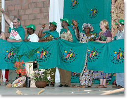 Ibrahima Coulibaly with other Via Campesina members at the conference.