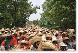 On the march from Papaye to Hinche, Haiti. Photos courtesy of La V&iacute;a Campesina.