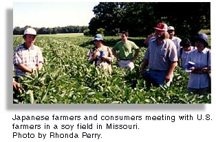 Japanese farmers meet with U.S. farmers in Missouri. Photo by Rhonda Perry.