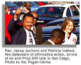 Rev. Jesse Jackson, Patricia Ireland. Photo by Nic Paget-Clarke