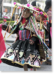 En la manifestación / marcha en La Paz para los derechos de mujeres y niños.