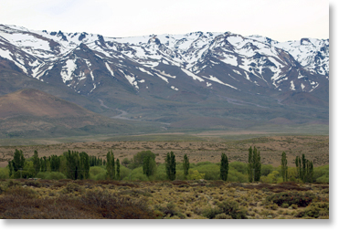 A view from the office of La Mesa Campesina del Norte Neuquino, near Chos Malal, Neuquén province, Argentina. Photo by Nic Paget-Clarke.