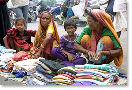 Ready-made clothes vendors.