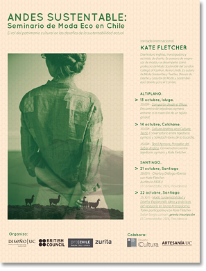 Poster for Kate Fletcher's series of events in Chile.