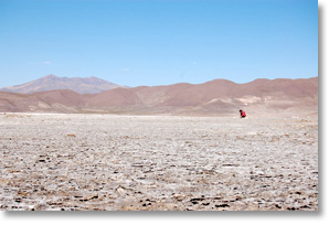 Salt lake in the Atacama region, northern Chile.