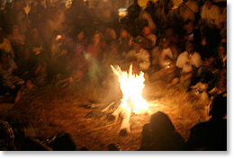 At the end of the conference, delegates sang together around a fire.