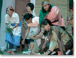 A cultural performance during the Via Campesina conference.