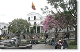 El palacio del presidente en Quito.
