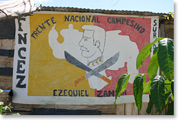The sign on the wall -- Frente Nacional Campesino Ezequiel Zamora.