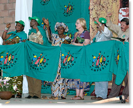 Members of Via Campesina on the stage at the conference.