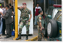Security around Miraflores Palace