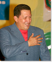President Hugo Chávez in Caracas, Venezuela. Photo by Nic Paget-Clarke.