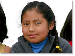 Una niña de la escuela primaria Benito Juarez.