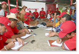 A meeting at the Santa Lucia Cooperative JA1