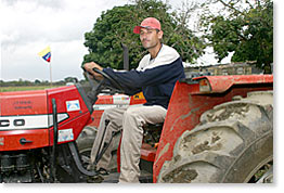 Noel Soto and one of the two new tractors
