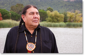 Tom Goldtooth during the Bioneers Conference in San Rafael. Photo by Nic Paget-Clarke.