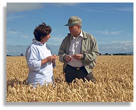 Bill Christison with farmer Janice Saunders near Invercargill (South Island).