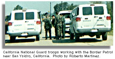 California National Guard working with the Border Patrol.