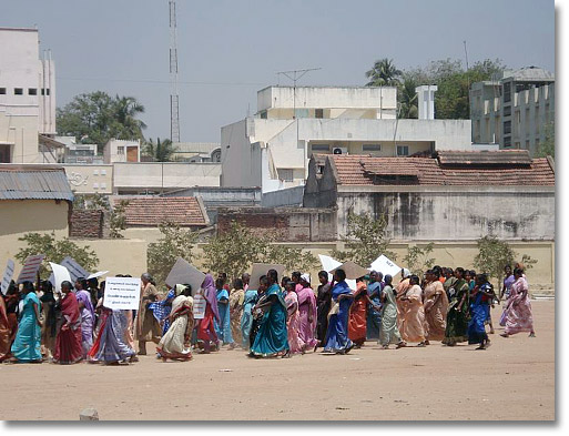 SWATE observed International Women’s Day with a rally across Karur and a public meeting at the Thiruvalluavar ground in Karur (in Tamil Nadu, India).