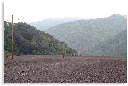 A valley filled with coal-mining refuse, Kentucky.