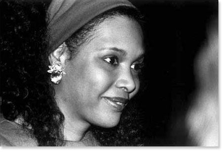 Independent film maker Julie Dash at the Oakland, California premiere from "Daughters of the Dust", 1991. Photo by Nic Paget-Clarke.