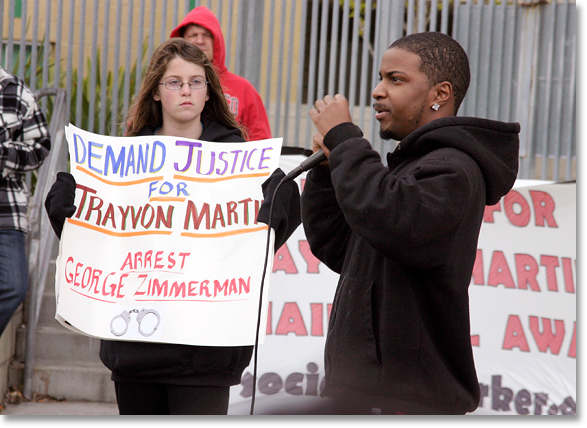 Demanding Justice for Trayvon Martin.