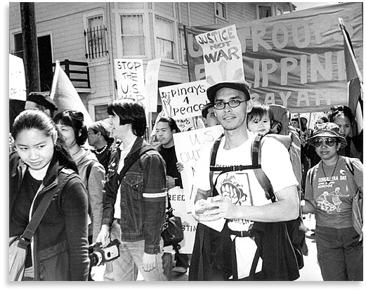 “Asian War Resisters”. 4-20-02 March and Rally Against the War. San Francisco. Photo by Bruce Akizuki