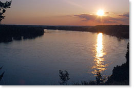 Sunset on the Missouri River.